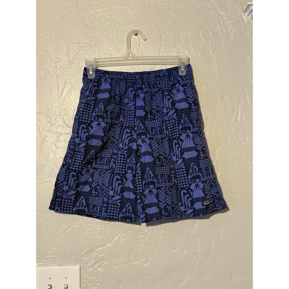 Patagonia Baggies Shorts Boys Size XLarge McQuail/Imperial Blue Swim Trunks